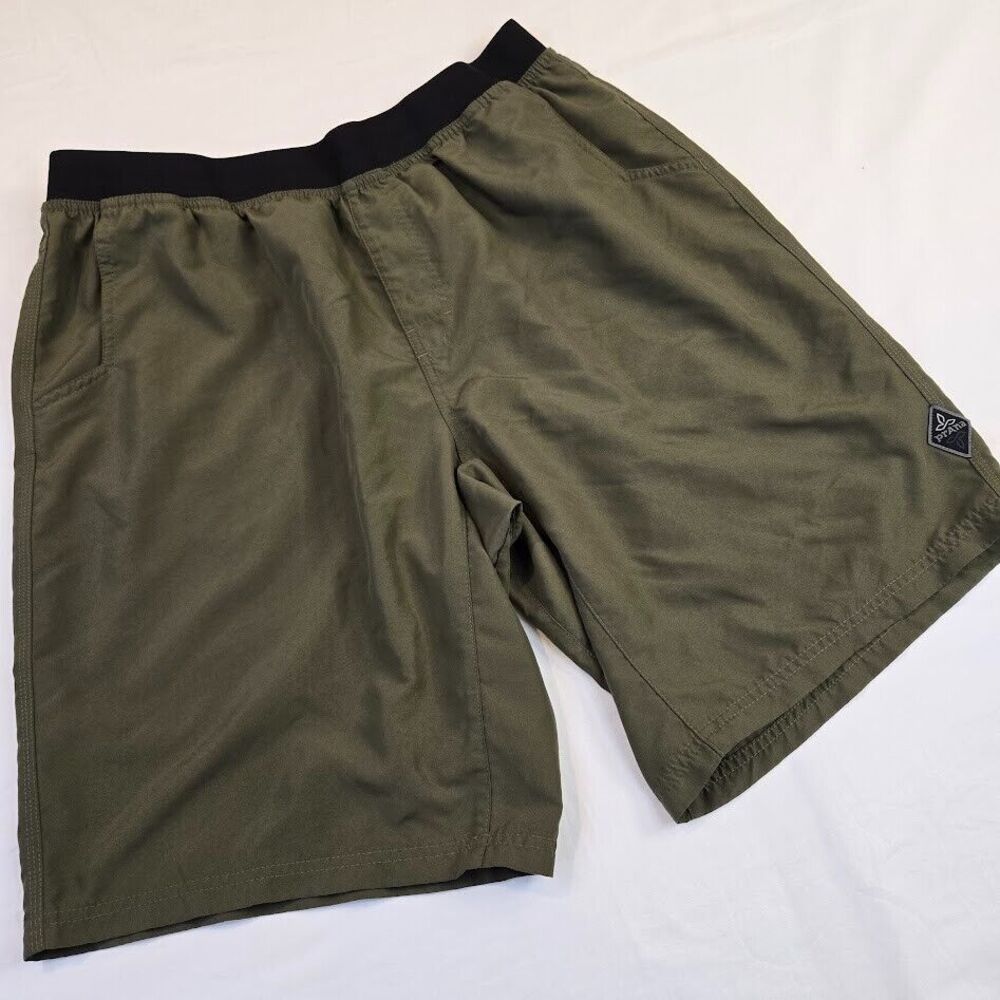 prAna Men's Green Mojo Shorts 10" Inseam Pull On Stretch Waist Size XXL